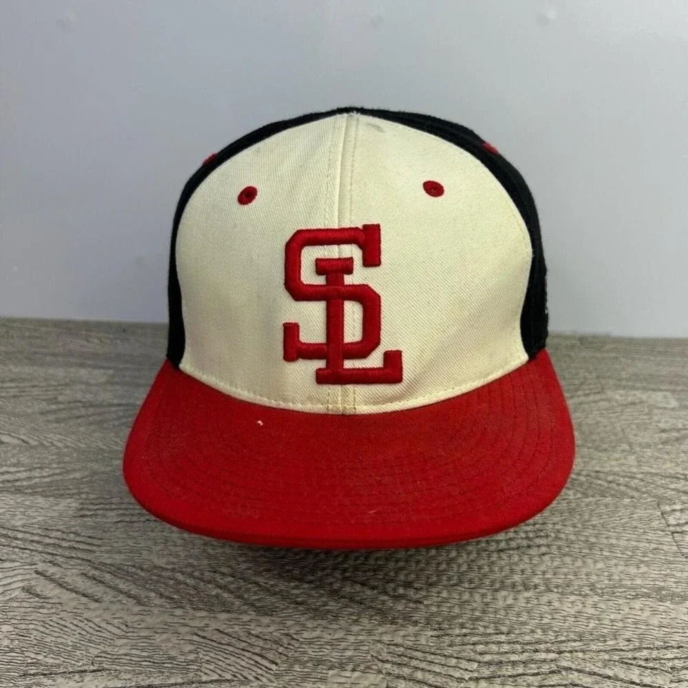 Vintage Y2K ST. Louis Hat Cap Fitted 7 1/2 Black White The Game Pro Stretch